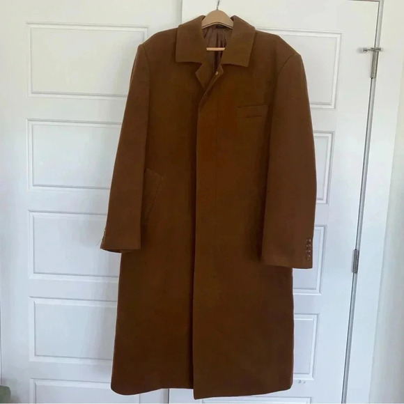 Vintage Falcone Men’s Long Dress Coat With Tye Belt Like New - Picture 12 of 17